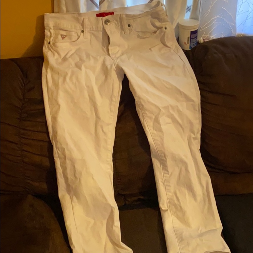 All white Guess jeans